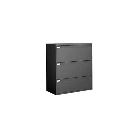 Gec Global 9300 Series 42"W 3 Drawer Binder Lateral File - Black 9342P3F-1H-BLK